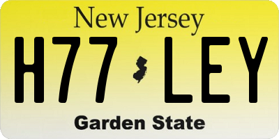 NJ license plate H77LEY