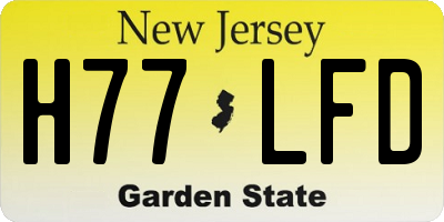 NJ license plate H77LFD