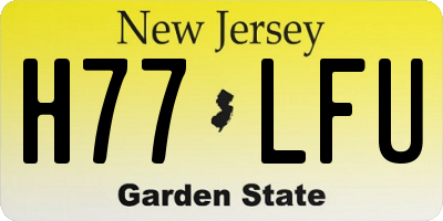 NJ license plate H77LFU