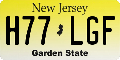 NJ license plate H77LGF