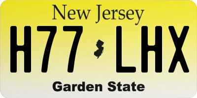 NJ license plate H77LHX
