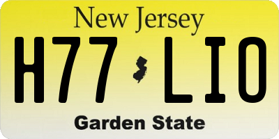 NJ license plate H77LIO