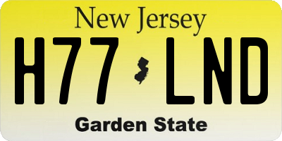 NJ license plate H77LND