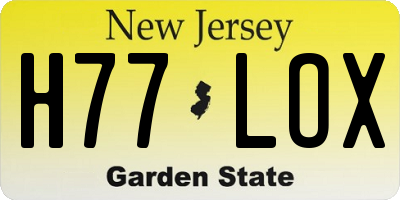NJ license plate H77LOX