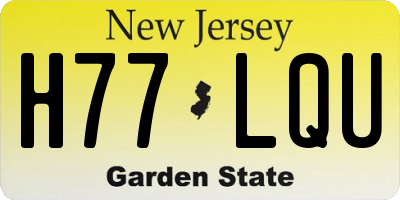 NJ license plate H77LQU