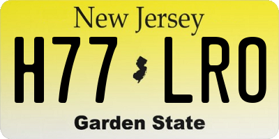 NJ license plate H77LRO