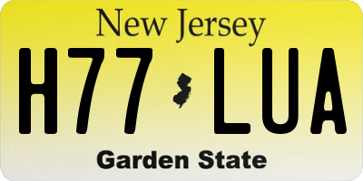 NJ license plate H77LUA