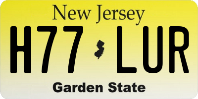 NJ license plate H77LUR