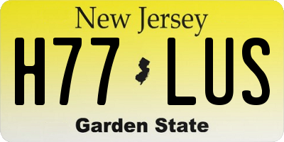 NJ license plate H77LUS