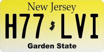 NJ license plate H77LVI