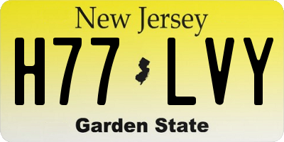 NJ license plate H77LVY