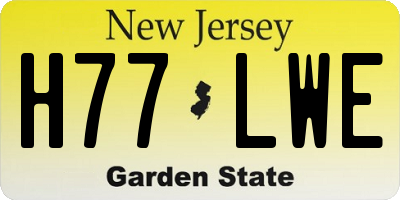 NJ license plate H77LWE