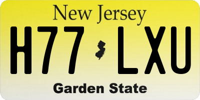 NJ license plate H77LXU