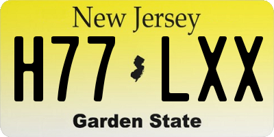 NJ license plate H77LXX
