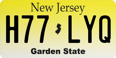 NJ license plate H77LYQ