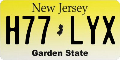 NJ license plate H77LYX