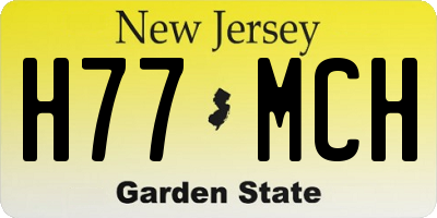 NJ license plate H77MCH
