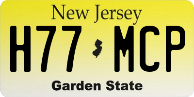NJ license plate H77MCP