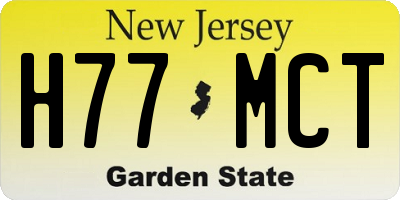 NJ license plate H77MCT