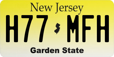 NJ license plate H77MFH