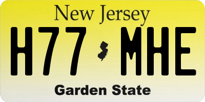 NJ license plate H77MHE