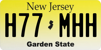 NJ license plate H77MHH