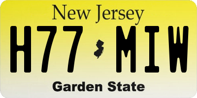 NJ license plate H77MIW