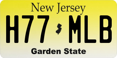 NJ license plate H77MLB