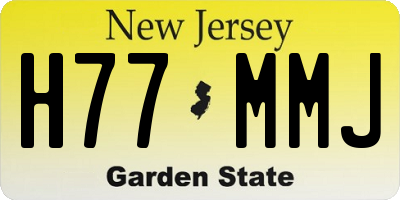 NJ license plate H77MMJ