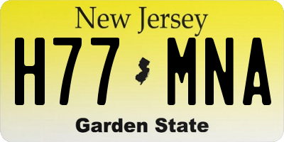NJ license plate H77MNA