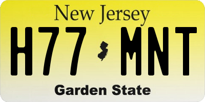 NJ license plate H77MNT