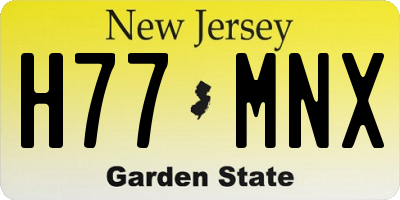 NJ license plate H77MNX