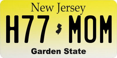 NJ license plate H77MOM
