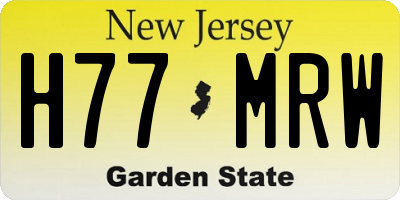 NJ license plate H77MRW