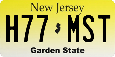 NJ license plate H77MST