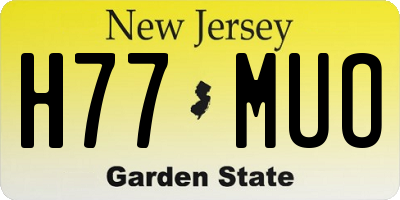 NJ license plate H77MUO