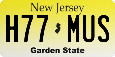 NJ license plate H77MUS