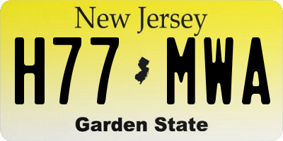 NJ license plate H77MWA
