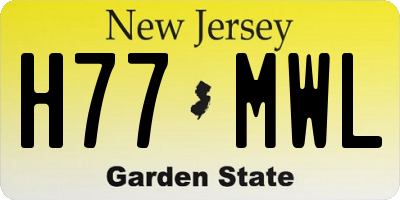 NJ license plate H77MWL