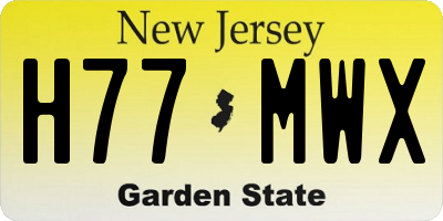 NJ license plate H77MWX