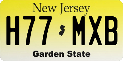 NJ license plate H77MXB