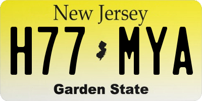 NJ license plate H77MYA