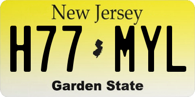 NJ license plate H77MYL