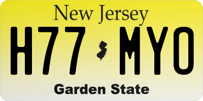 NJ license plate H77MYO