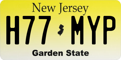 NJ license plate H77MYP