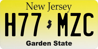 NJ license plate H77MZC