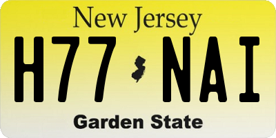 NJ license plate H77NAI
