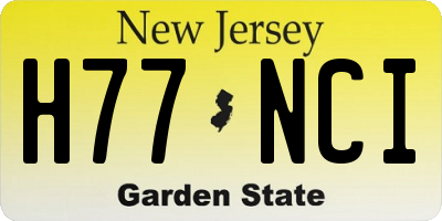 NJ license plate H77NCI
