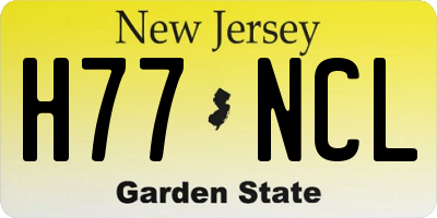 NJ license plate H77NCL