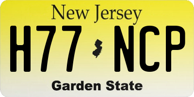 NJ license plate H77NCP